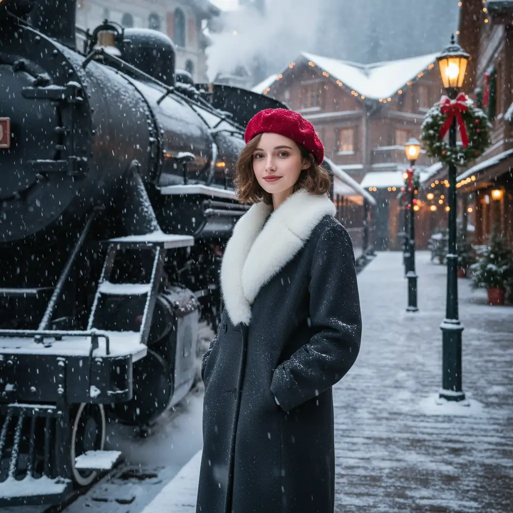 AI Christmas Photo Generator Style: Snow Travel