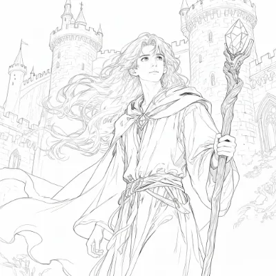 AI Coloring Page Generator Style: Manga