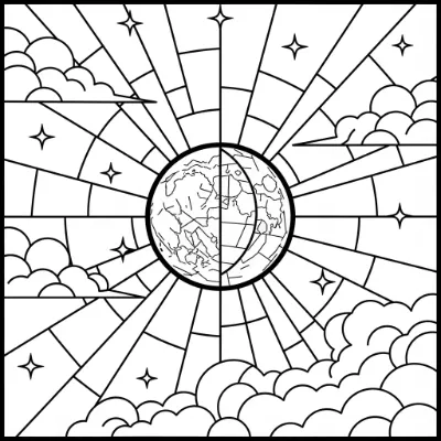 AI Coloring Page Generator Style: Stained Glass