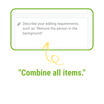 Combinador de Imágenes AI: Paso 2: Introduce un Prompt o Haz Clic en Generar