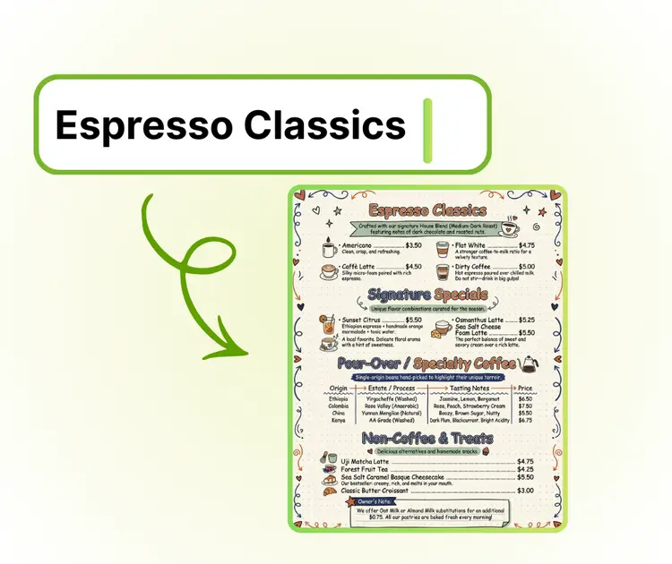 Turn Plain Menu Text into a Clean Design Fast