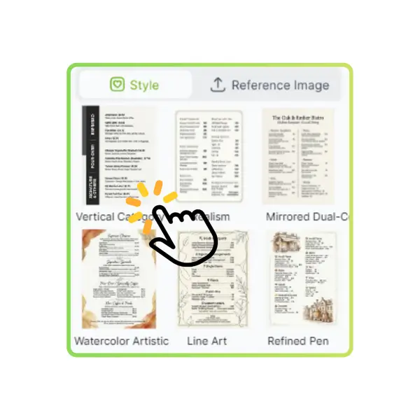 Step 2: Pick a Menu Style Preset