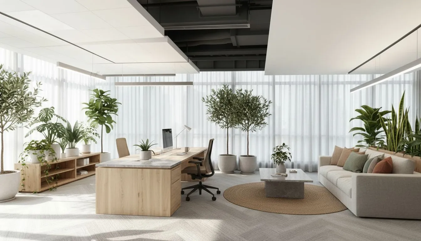AI Office Design Generator Sample: Biophilic after