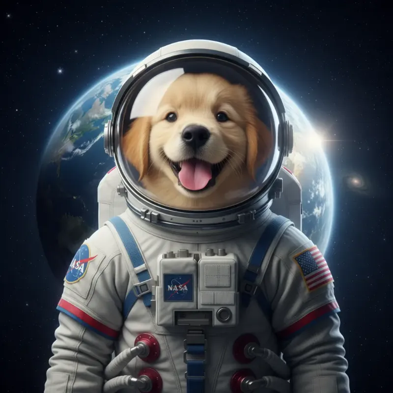 AI Pet Portrait Generator Style: Astronaut