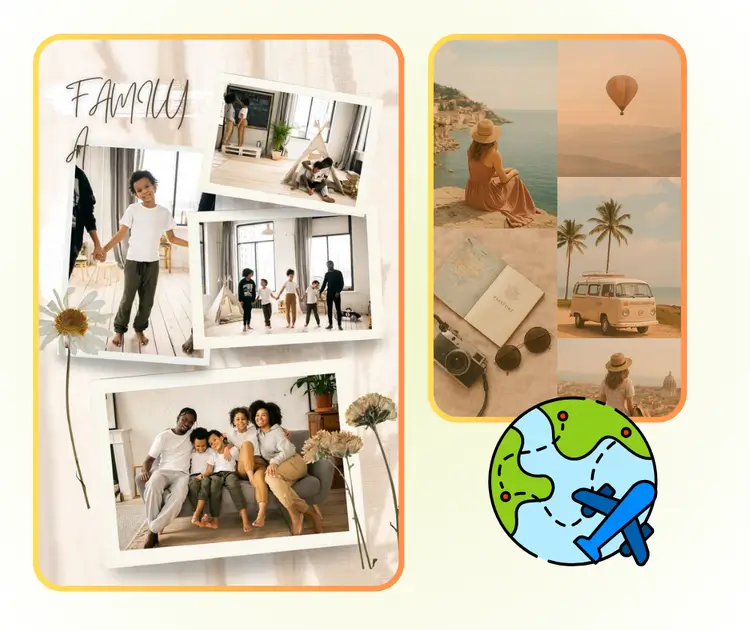 KI-Fotocollagen-Ersteller: Organisation persönlicher Alben für Reisen, Familie und besondere Anlässe