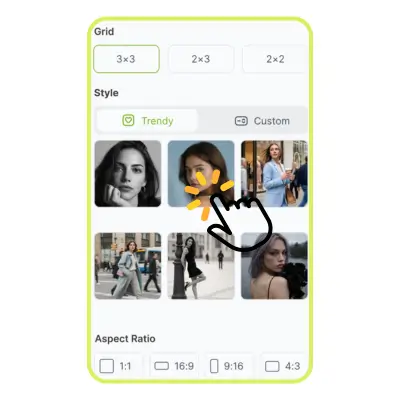 AI Photo Grid Maker - Step 2: Choose Your Style and Layout