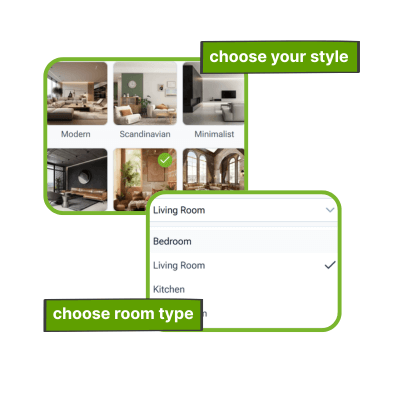 AI Room Decorator: Step 2: Select a Style and Room Category