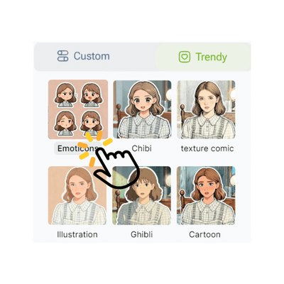 AI Sticker Generator: Step 2 - Choose a Style or Enter a Prompt