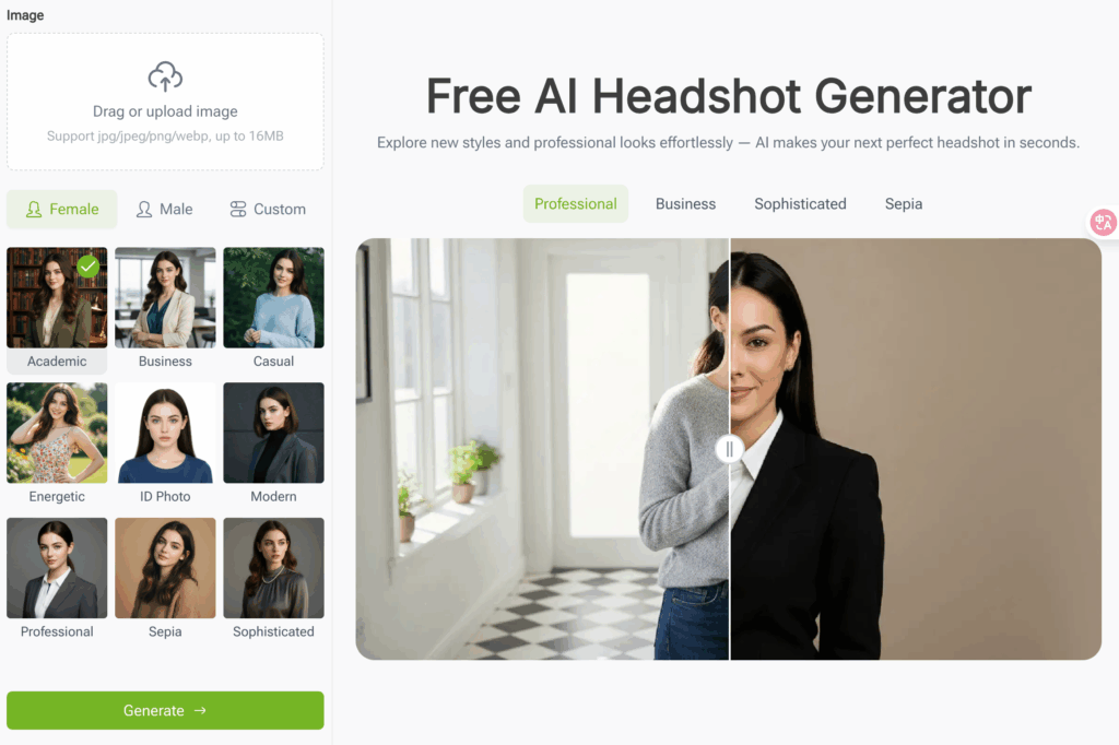 VisualGPT — Best for Realistic Business Headshots