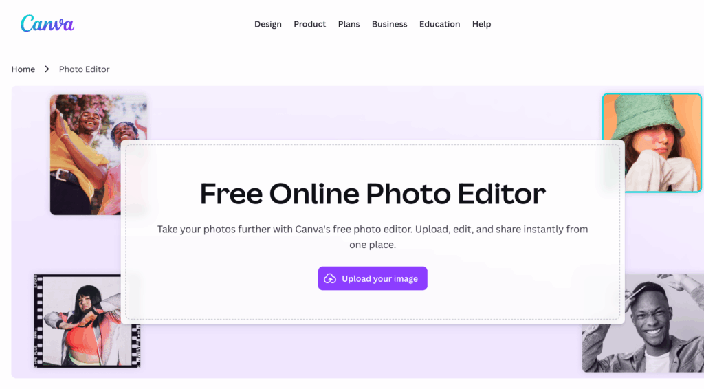 canva interface of operation
