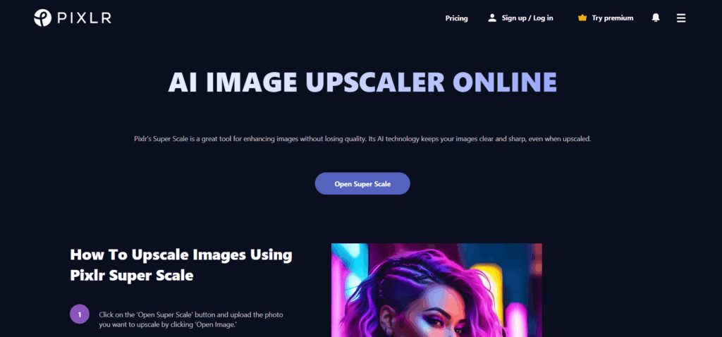 Pixlr – Fast Online Photo Upscaler