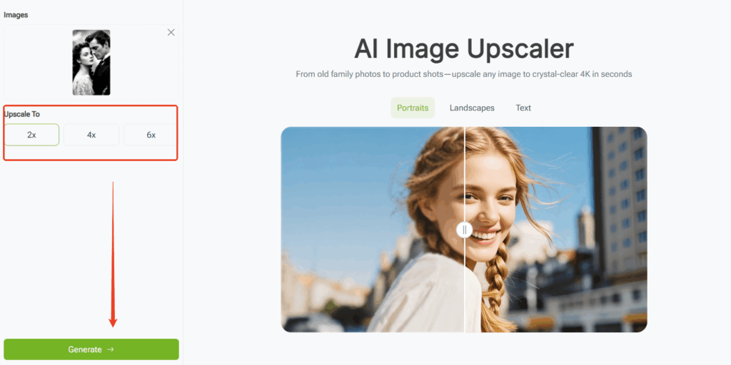 Step 3: Choose Upscaling Factor