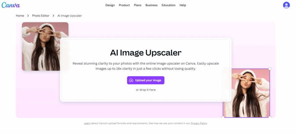 Canva – Easy-to-Use Online Image Upscaler