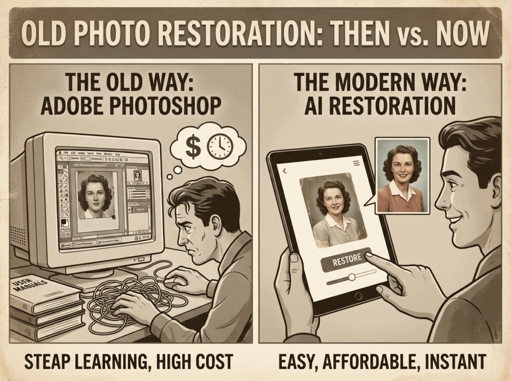 Way 2: How to Restore Old Photos Manually with Photoshop