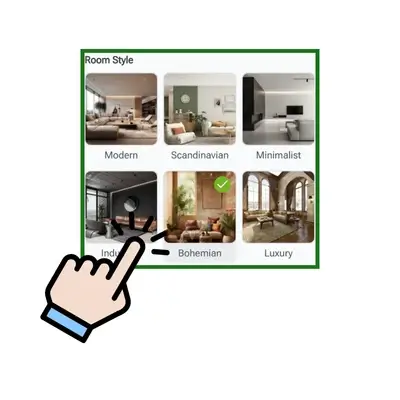 AI Living Room Design: Step 2: Choose Your Favorite Style - VisualGPT