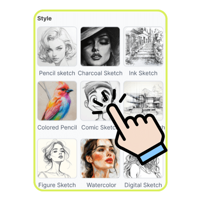 Photo to Sketch Converter: Step 2: Select a Sketch Style