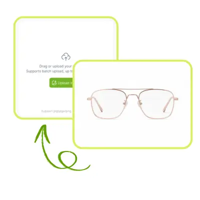 AI Virtual Try On Glasses Generator: Step 2: Upload or Select Glasses